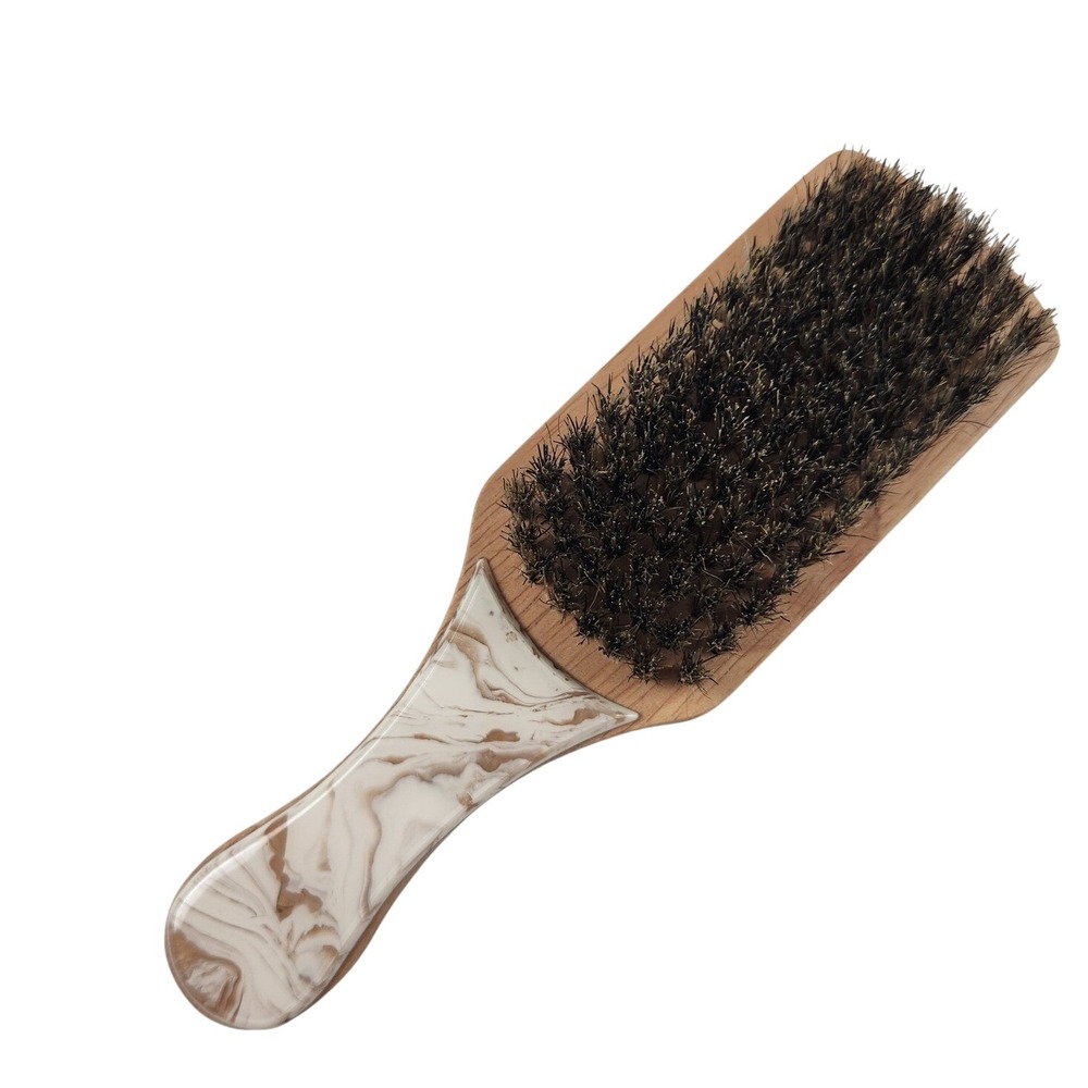 Luxury Boar Bristle Beard Brush‎ Wooden Faux Marble 6.5"
